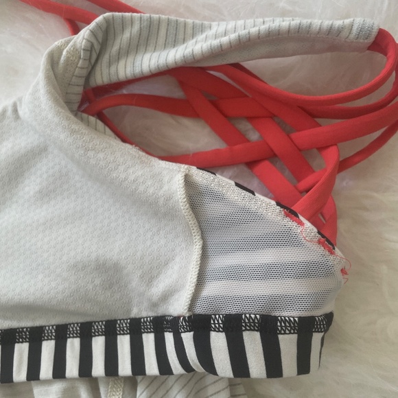 White and Coral Lululemon Wild Tank with Built-in Bra, Size 4 - Picture 11 of 12